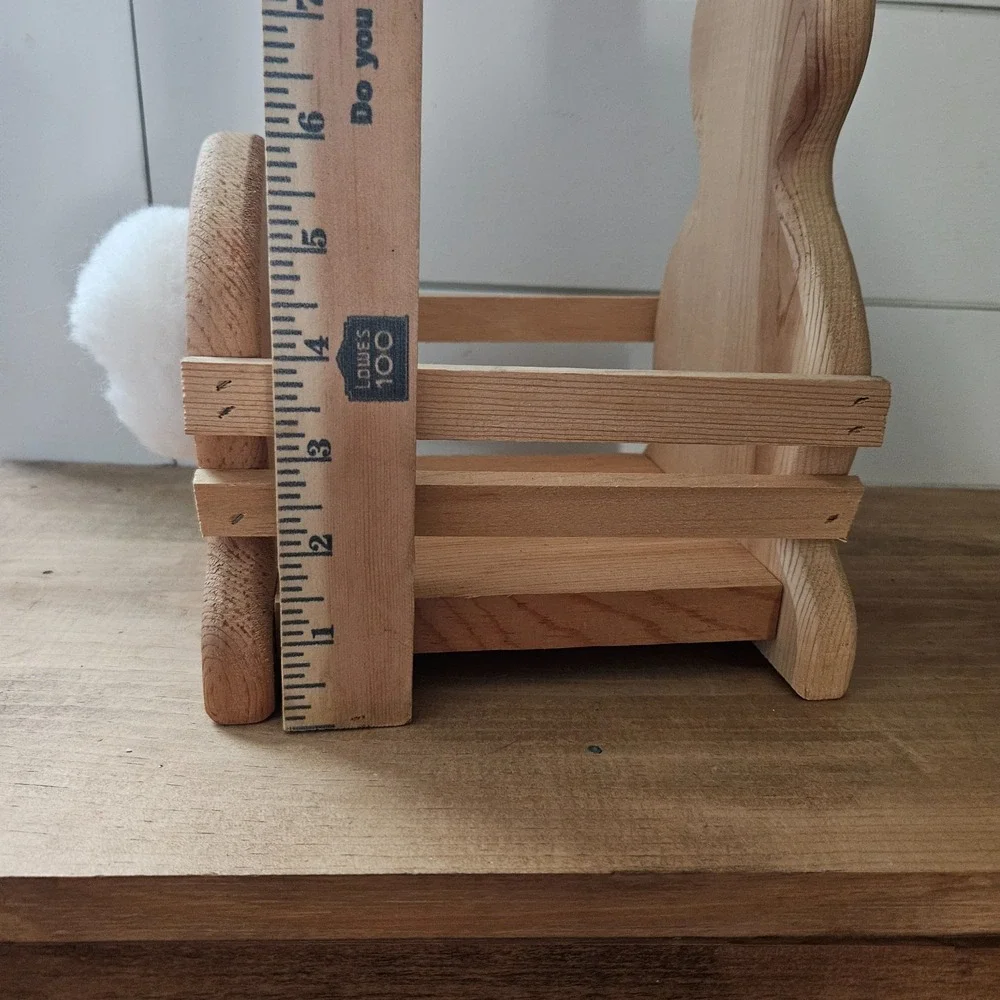 Vintage Camel Wood Products Wooden Bunny Basket Crate Easter Rabbit Decor